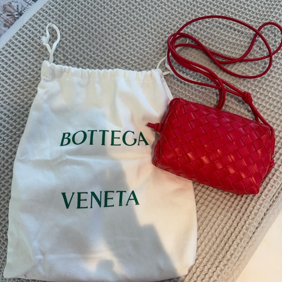 Bottega Veneta Handbags - Bottega Veneta Vibrant Red Crossbody Bag